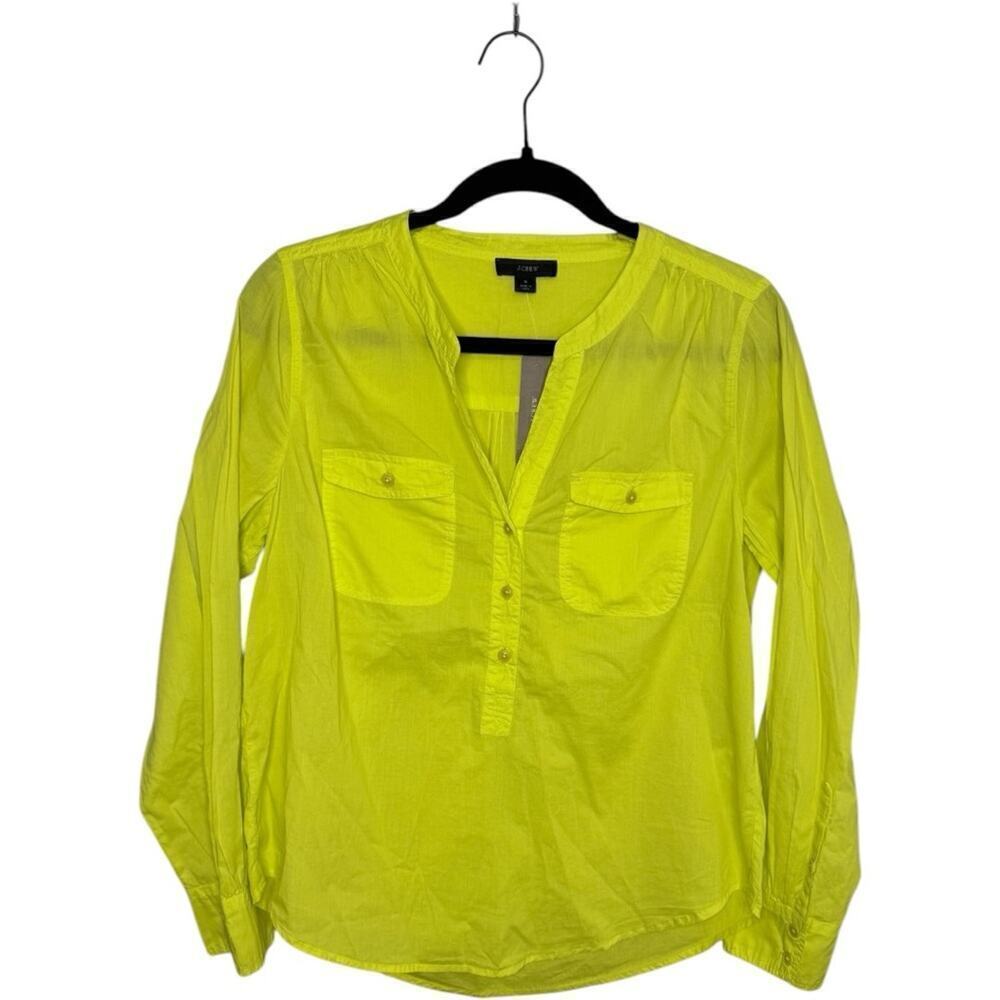 NWT J.Crew Bright Yellow Cotton Blouse Size Small
